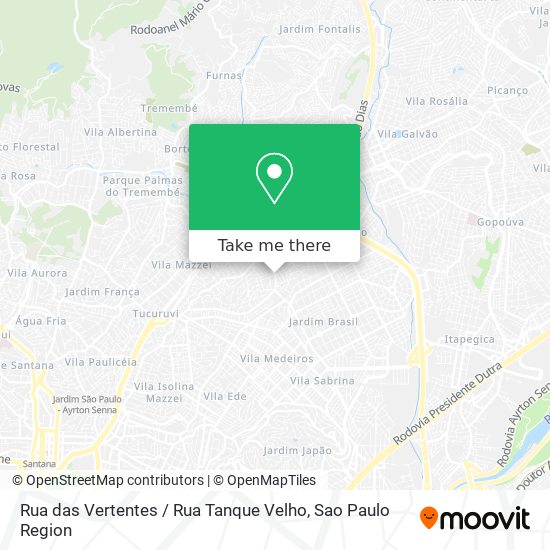 Rua das Vertentes / Rua Tanque Velho map