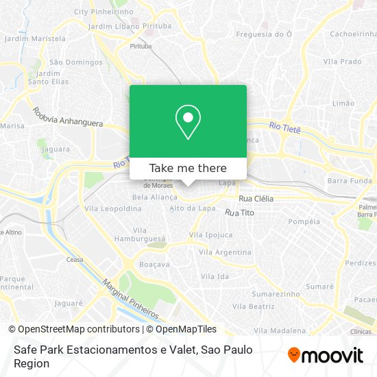 Mapa Safe Park Estacionamentos e Valet