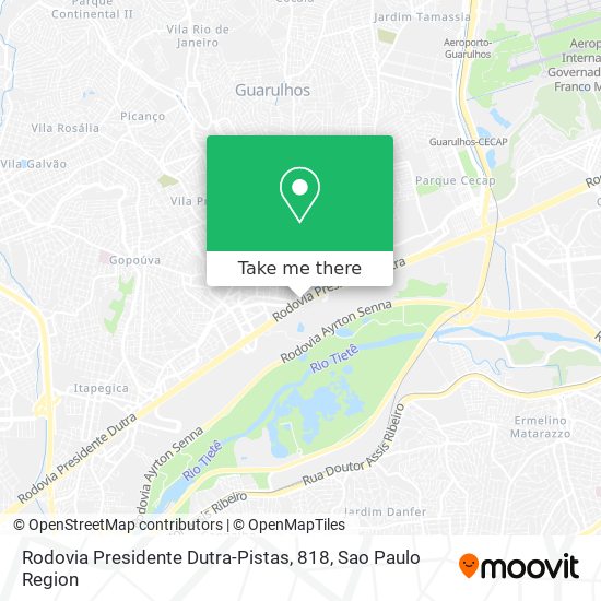 Rodovia Presidente Dutra-Pistas, 818 map
