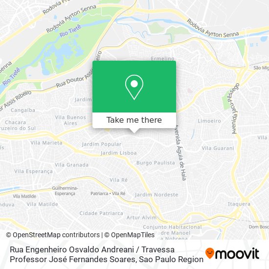Mapa Rua Engenheiro Osvaldo Andreani / Travessa Professor José Fernandes Soares