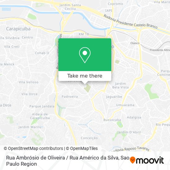 Mapa Rua Ambrósio de Oliveira / Rua Américo da Silva