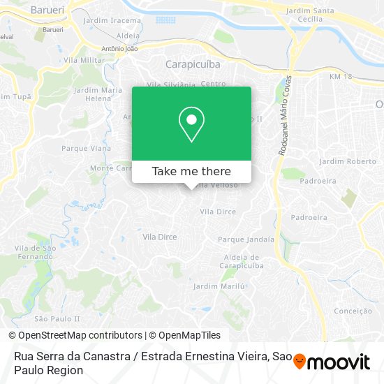 Rua Serra da Canastra / Estrada Ernestina Vieira map