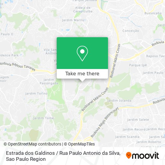 Mapa Estrada dos Galdinos / Rua Paulo Antonio da Silva