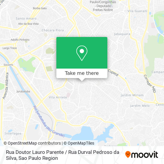 Mapa Rua Doutor Lauro Parente / Rua Durval Pedroso da Silva