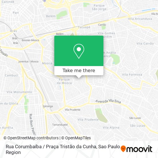 Mapa Rua Corumbaíba / Praça Tristão da Cunha