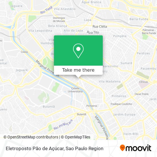 Eletroposto Pão de Açúcar map