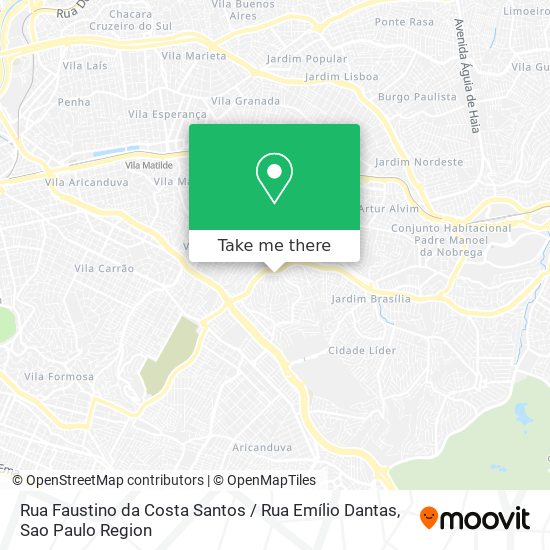 Mapa Rua Faustino da Costa Santos / Rua Emílio Dantas