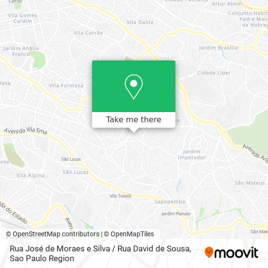 Rua José de Moraes e Silva / Rua David de Sousa map