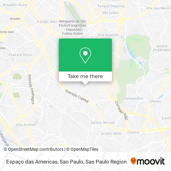 Mapa Espaço das Americas, Sao Paulo