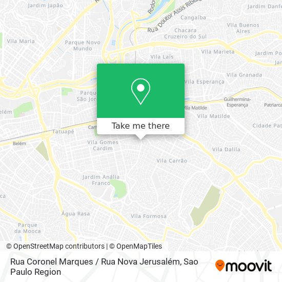 Mapa Rua Coronel Marques / Rua Nova Jerusalém