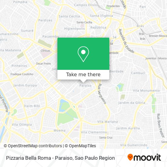 Mapa Pizzaria Bella Roma - Paraiso