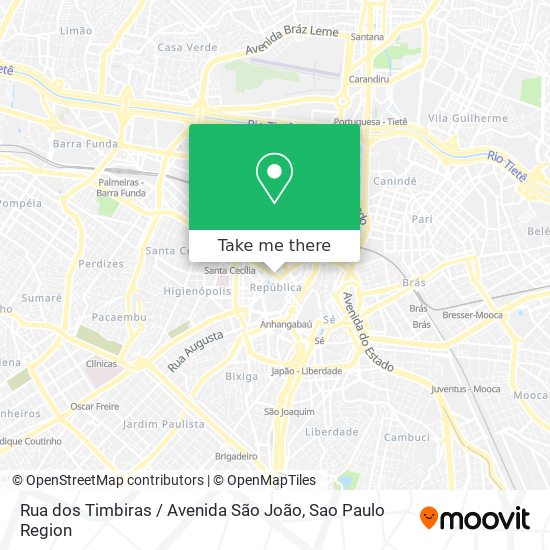 Mapa Rua dos Timbiras / Avenida São João