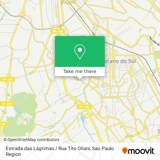 Mapa Estrada das Lágrimas / Rua Tito Oliani