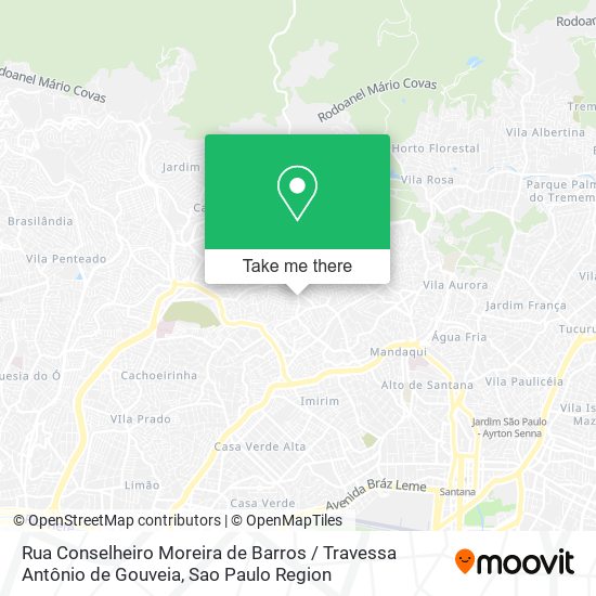 Mapa Rua Conselheiro Moreira de Barros / Travessa Antônio de Gouveia