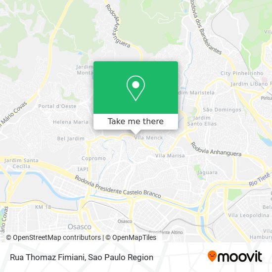 Mapa Rua Thomaz Fimiani