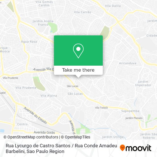 Mapa Rua Lycurgo de Castro Santos / Rua Conde Amadeu Barbelini