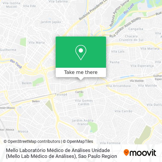 Mello Laboratório Médico de Análises Unidade (Mello Lab Médico de Análises) map