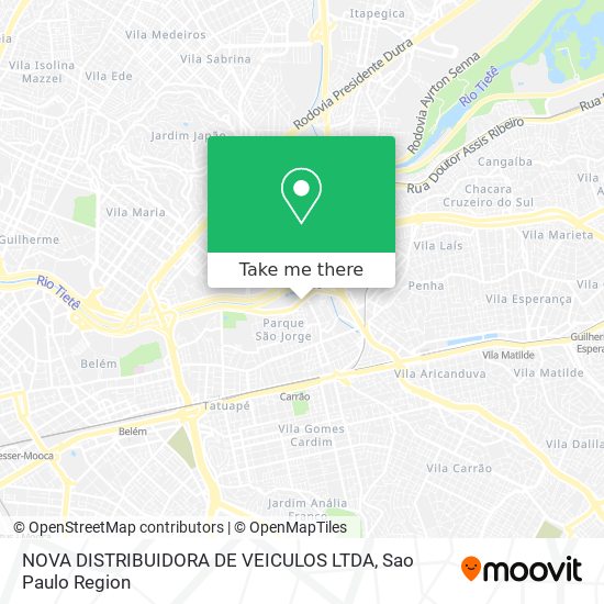 NOVA DISTRIBUIDORA DE VEICULOS LTDA map