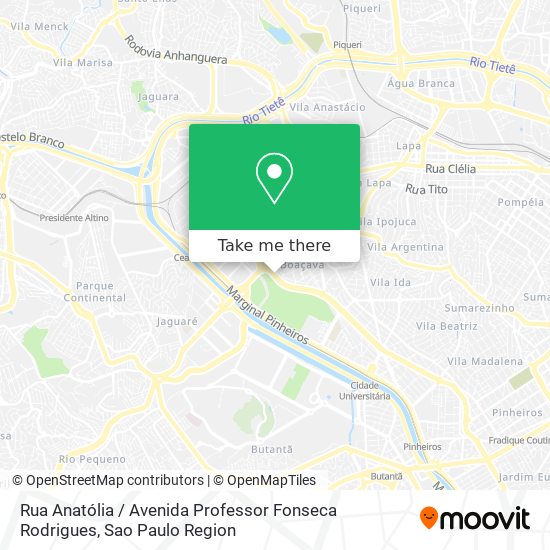 Mapa Rua Anatólia / Avenida Professor Fonseca Rodrigues