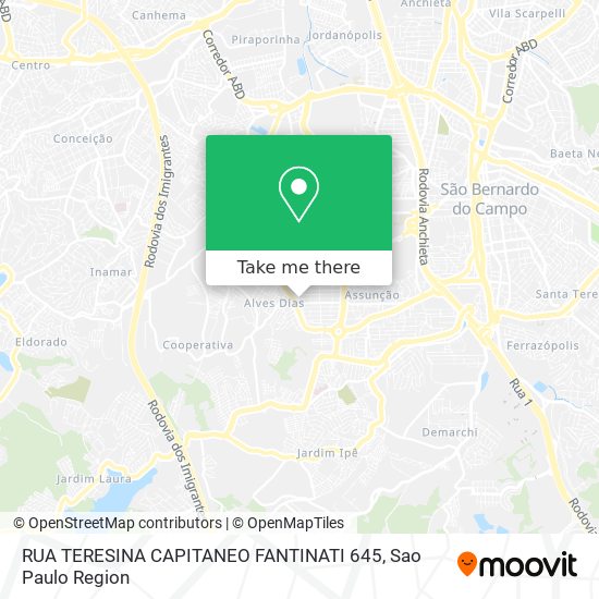 Mapa RUA TERESINA CAPITANEO FANTINATI  645