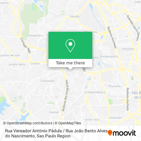 Rua Vereador Antônio Pádula / Rua João Bento Alves do Nascimento map