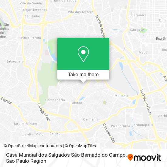 Mapa Casa Mundial dos Salgados São Bernado do Campo