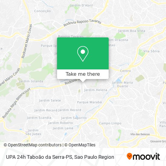 Mapa UPA 24h Taboão da Serra-PS