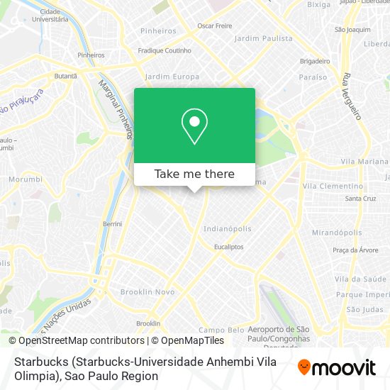 Mapa Starbucks (Starbucks-Universidade Anhembi Vila Olimpia)