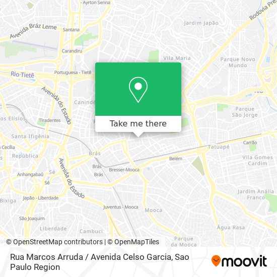 Mapa Rua Marcos Arruda / Avenida Celso Garcia