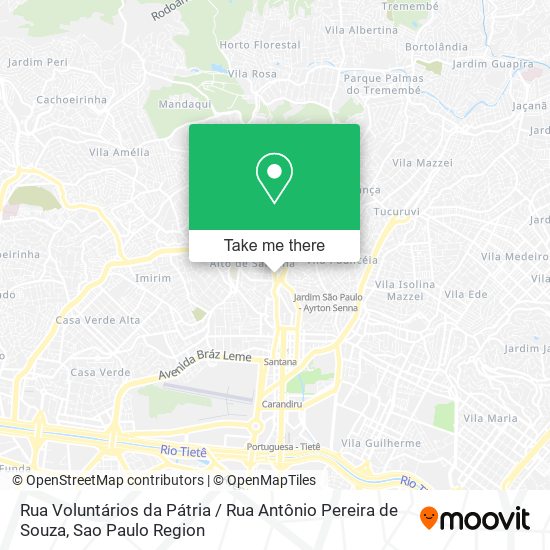 Mapa Rua Voluntários da Pátria / Rua Antônio Pereira de Souza