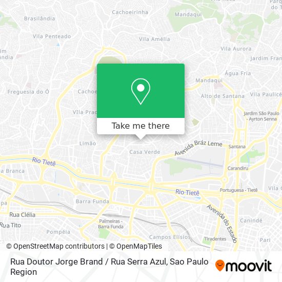 Mapa Rua Doutor Jorge Brand / Rua Serra Azul
