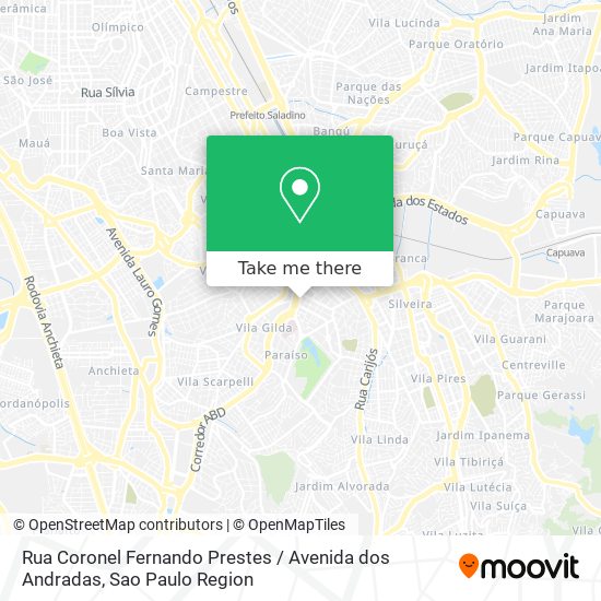 Mapa Rua Coronel Fernando Prestes / Avenida dos Andradas