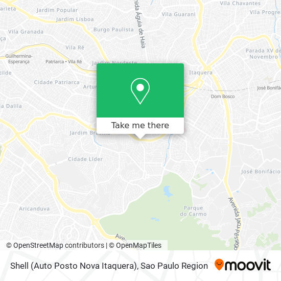 Mapa Shell (Auto Posto Nova Itaquera)