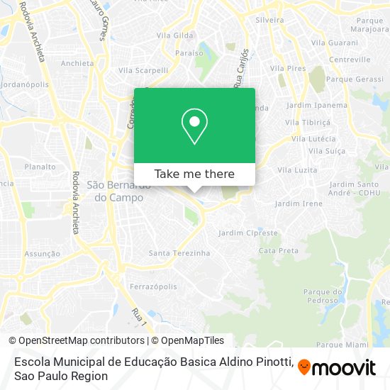 Mapa Escola Municipal de Educação Basica Aldino Pinotti