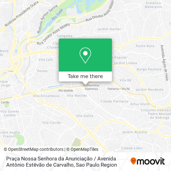 Mapa Praça Nossa Senhora da Anunciação / Avenida Antônio Estêvão de Carvalho