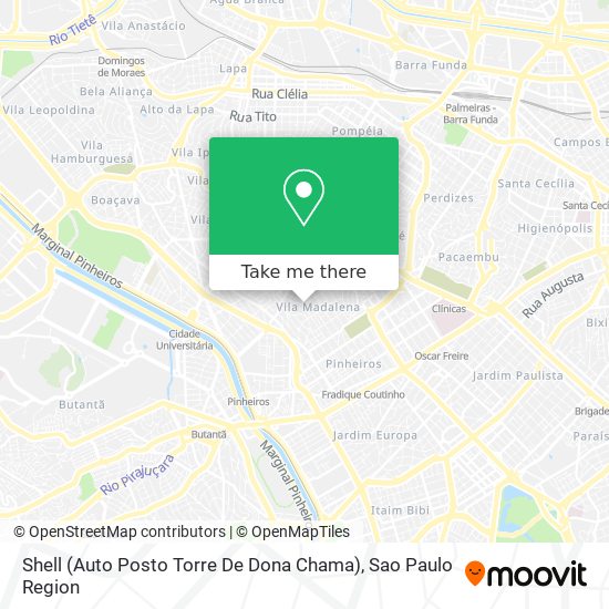 Mapa Shell (Auto Posto Torre De Dona Chama)