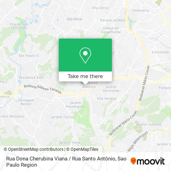 Rua Dona Cherubina Viana / Rua Santo Antônio map