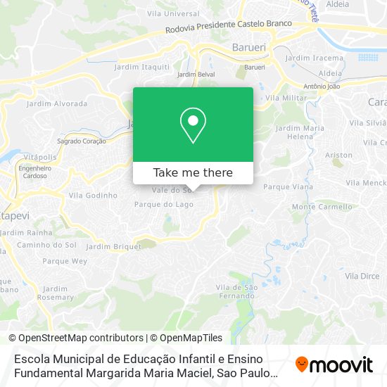 Mapa Escola Municipal de Educação Infantil e Ensino Fundamental  Margarida Maria Maciel