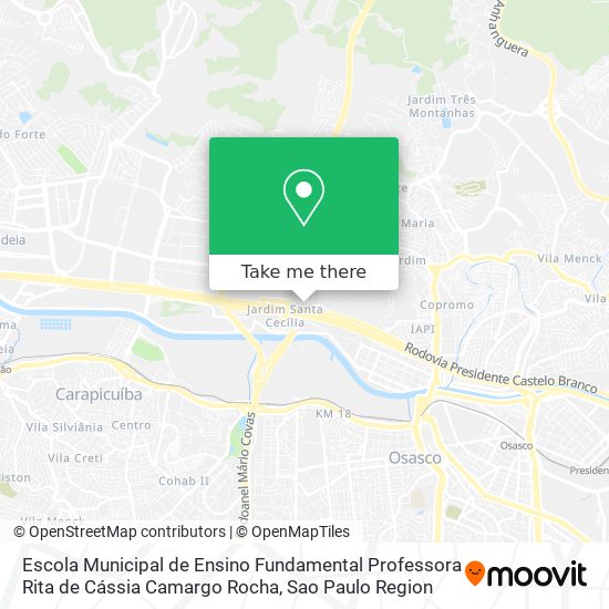 Mapa Escola Municipal de Ensino Fundamental Professora Rita de Cássia Camargo Rocha