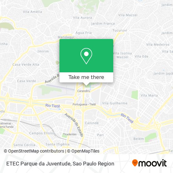 Mapa ETEC Parque da Juventude