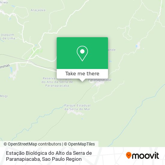 Mapa Estação Biológica do Alto da Serra de Paranapiacaba
