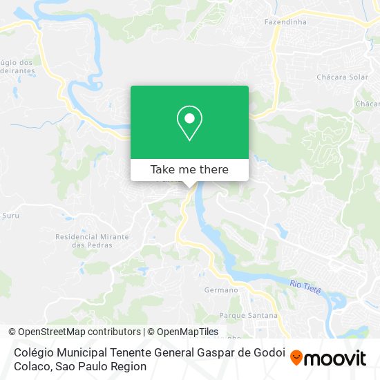 Mapa Colégio Municipal Tenente General Gaspar de Godoi Colaco