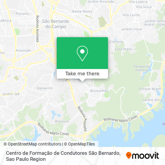 Mapa Centro de Formação de Condutores São Bernardo