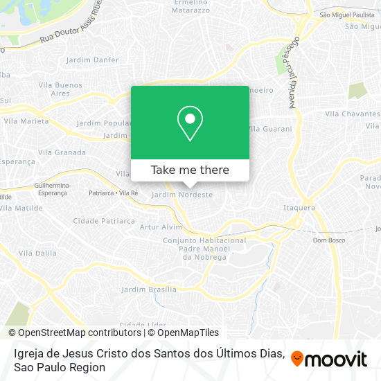 Mapa Igreja de Jesus Cristo dos Santos dos Últimos Dias