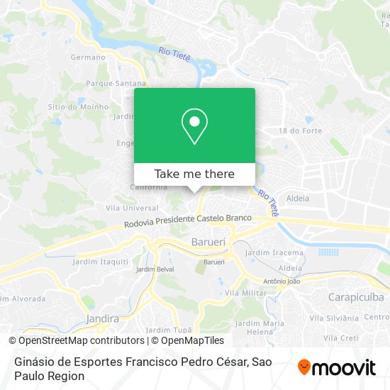 Mapa Ginásio de Esportes Francisco Pedro César