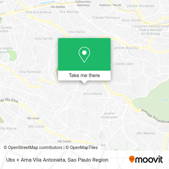 Ubs + Ama Vila Antonieta map