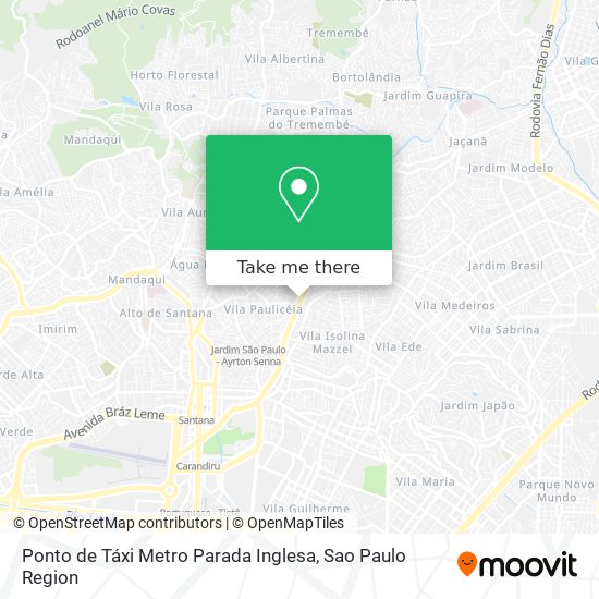 Ponto de Táxi Metro Parada Inglesa map