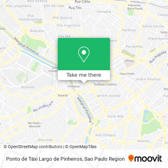 Mapa Ponto de Táxi Largo de Pinheiros