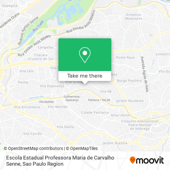 Mapa Escola Estadual Professora Maria de Carvalho Senne