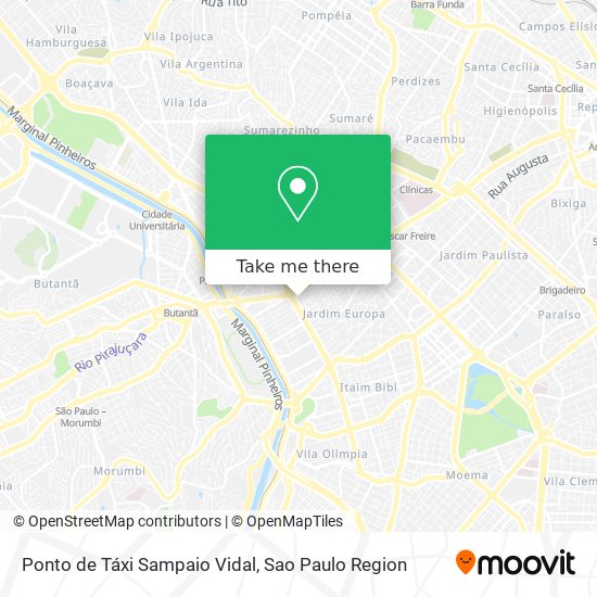 Mapa Ponto de Táxi Sampaio Vidal